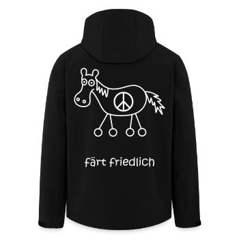 färt friedlich, Frieden, Peace, lustiges Pferd - Recycelte Männer Softshell-Jacke von Stanley/Stella - Schwarz - Hinten - AI Model Male 185 light (185cm)