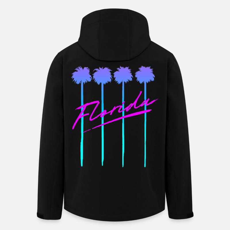 Florida Palm Trees - Men’s Recycled Softshell Jacket by Stanley/Stella - black