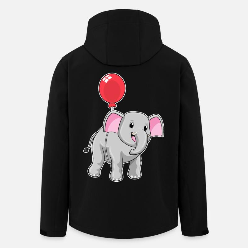 Éléphant avec ballon - Veste softshell homme en polyester recyclé Stanley/Stella - noir