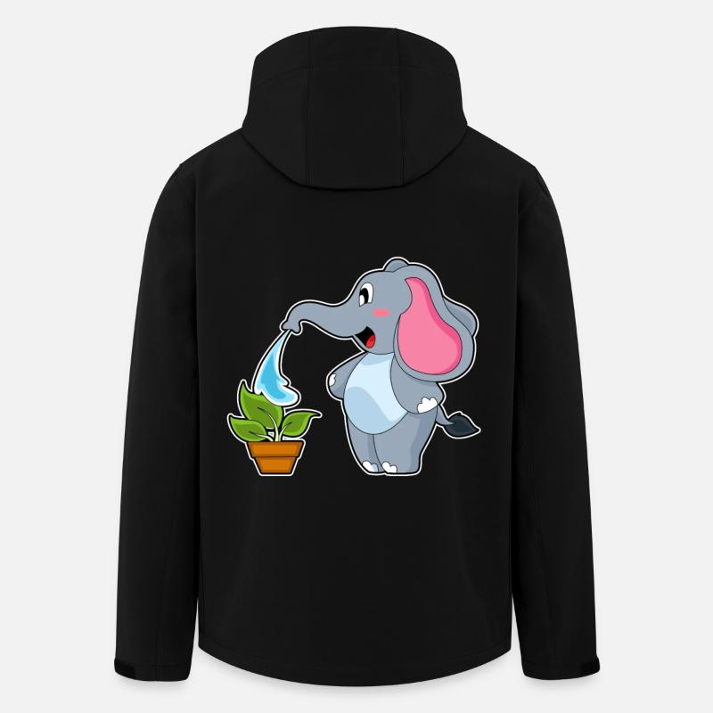 Éléphant avec plante - Veste softshell homme en polyester recyclé Stanley/Stella - noir