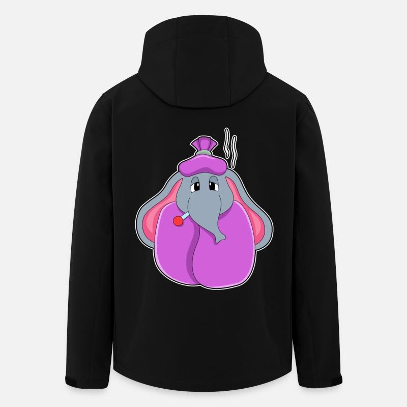 Elefant mit Fieberthermometer - Recycelte Männer Softshell-Jacke von Stanley/Stella - Schwarz