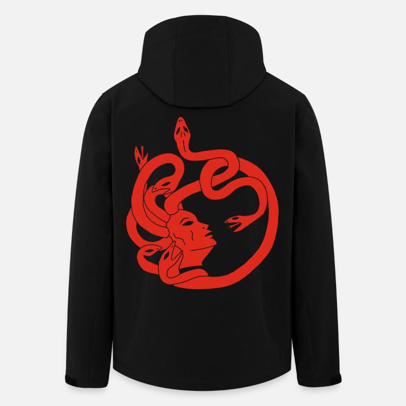 Femme aux cheveux de serpents (rouge) - Veste softshell homme en polyester recyclé Stanley/Stella - noir