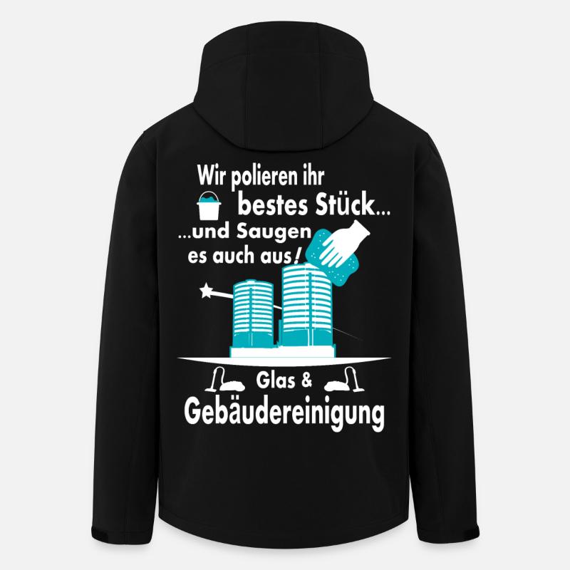 Glas & Gebäudereinigung - Recycelte Männer Softshell-Jacke von Stanley/Stella - Schwarz