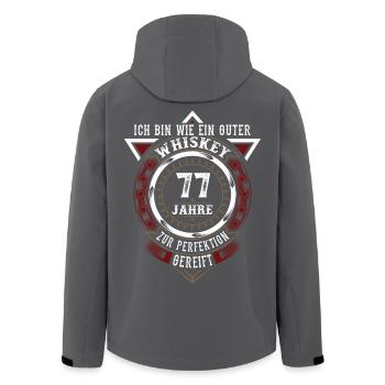 77. Geburtstag Whiskey Whisky - Recycelte Männer Softshell-Jacke von Stanley/Stella - Schwarz - Hinten - AI Model Male 185 light (185cm)