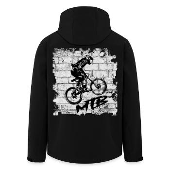 MTB Bike - Recycelte Männer Softshell-Jacke von Stanley/Stella - Schwarz - Hinten - AI Model Male 185 light (185cm)