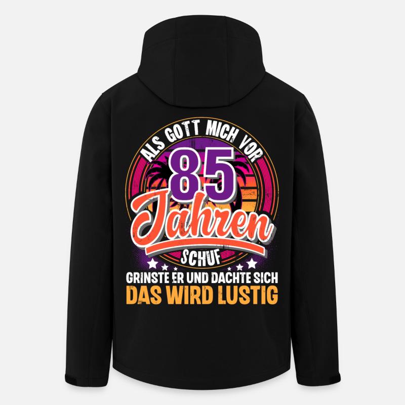 85. Geburtstag Als Gott Mich Schuf Vor - Recycelte Männer Softshell-Jacke von Stanley/Stella - Schwarz
