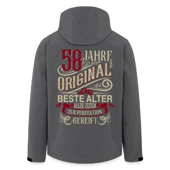 58. Geburtstag Vintage Retro - Recycelte Männer Softshell-Jacke von Stanley/Stella - Schwarz - Hinten - AI Model Male 185 light (185cm)