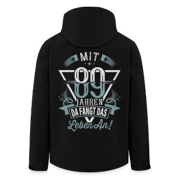 89. Geburtstag Da Fängt Das Leben An - Recycelte Männer Softshell-Jacke von Stanley/Stella - Schwarz - Hinten - AI Model Male 185 light (185cm)