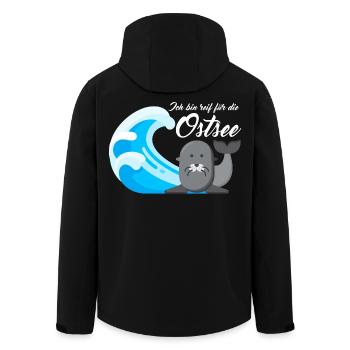 Ich bin reif für die Ostsee - Recycelte Männer Softshell-Jacke von Stanley/Stella - Schwarz - Hinten - AI Model Male 185 light (185cm)