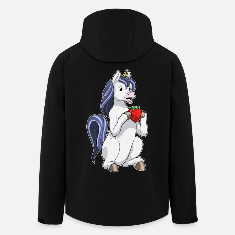 Einhorn Erdbeere - Recycelte Männer Softshell-Jacke von Stanley/Stella - Schwarz