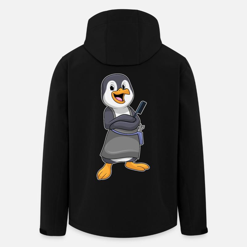Pinguin Friseur Kamm - Recycelte Männer Softshell-Jacke von Stanley/Stella - Schwarz