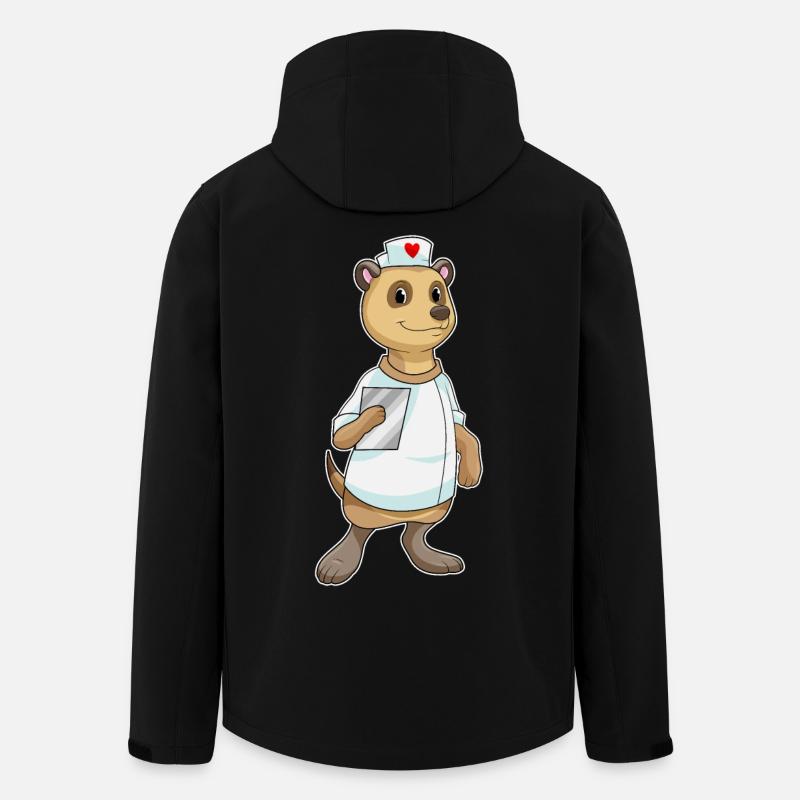 Erdmännchen als Krankenschwester mit Herz - Recycelte Männer Softshell-Jacke von Stanley/Stella - Schwarz