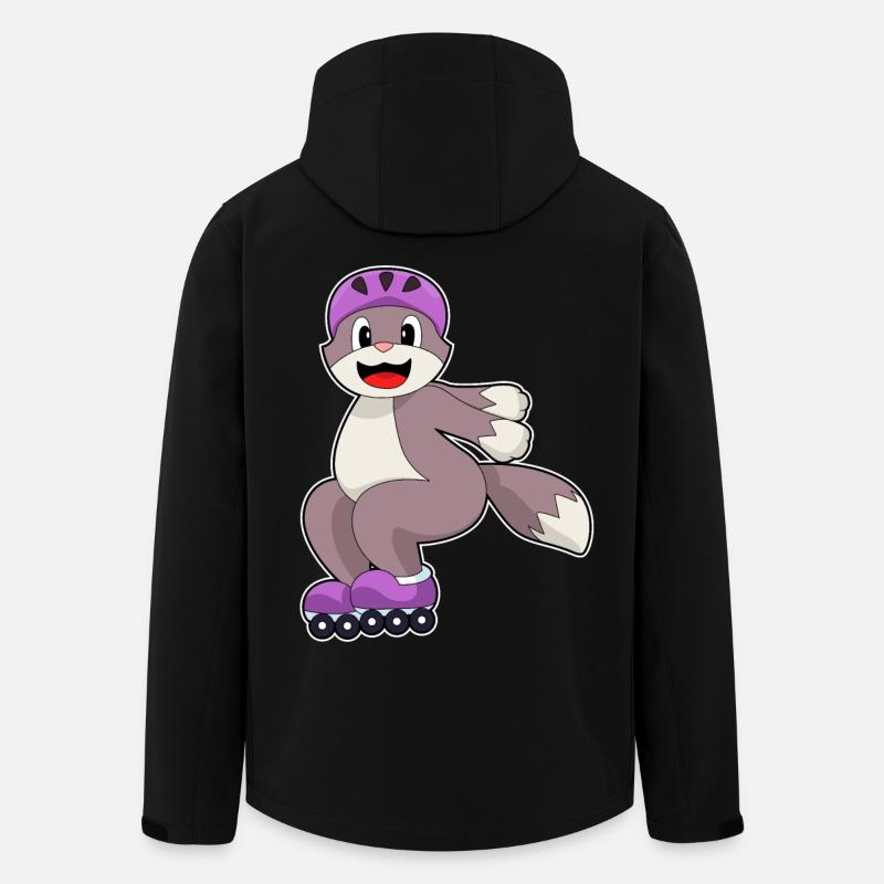 Katze mit Rollschuhe - Recycelte Männer Softshell-Jacke von Stanley/Stella - Schwarz