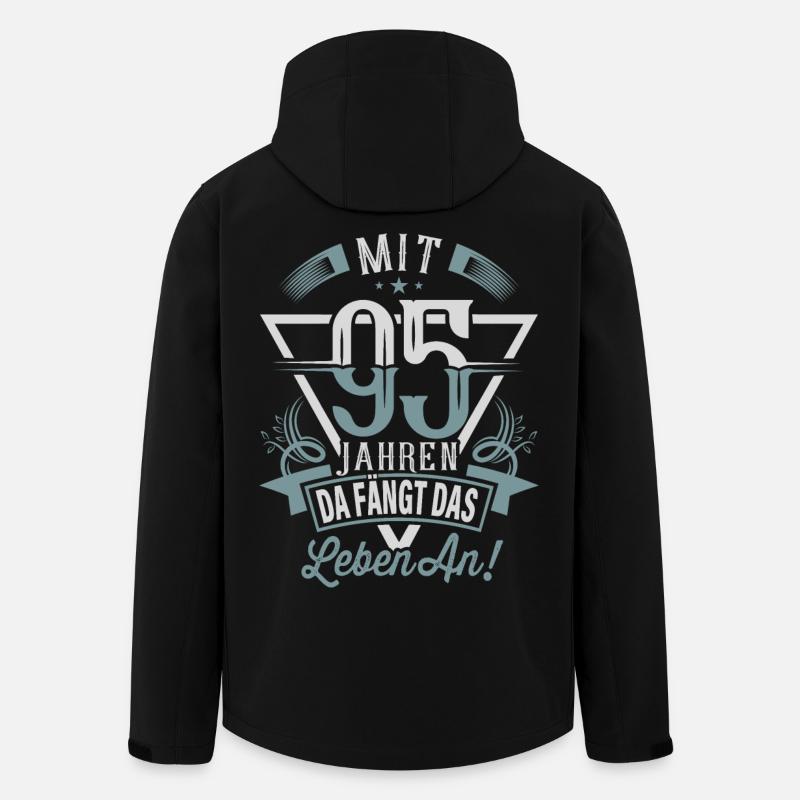 95. Geburtstag Da Fängt Das Leben An - Recycelte Männer Softshell-Jacke von Stanley/Stella - Schwarz