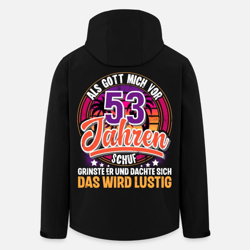 53. Geburtstag Als Gott Mich Schuf Vor - Recycelte Männer Softshell-Jacke von Stanley/Stella - Schwarz