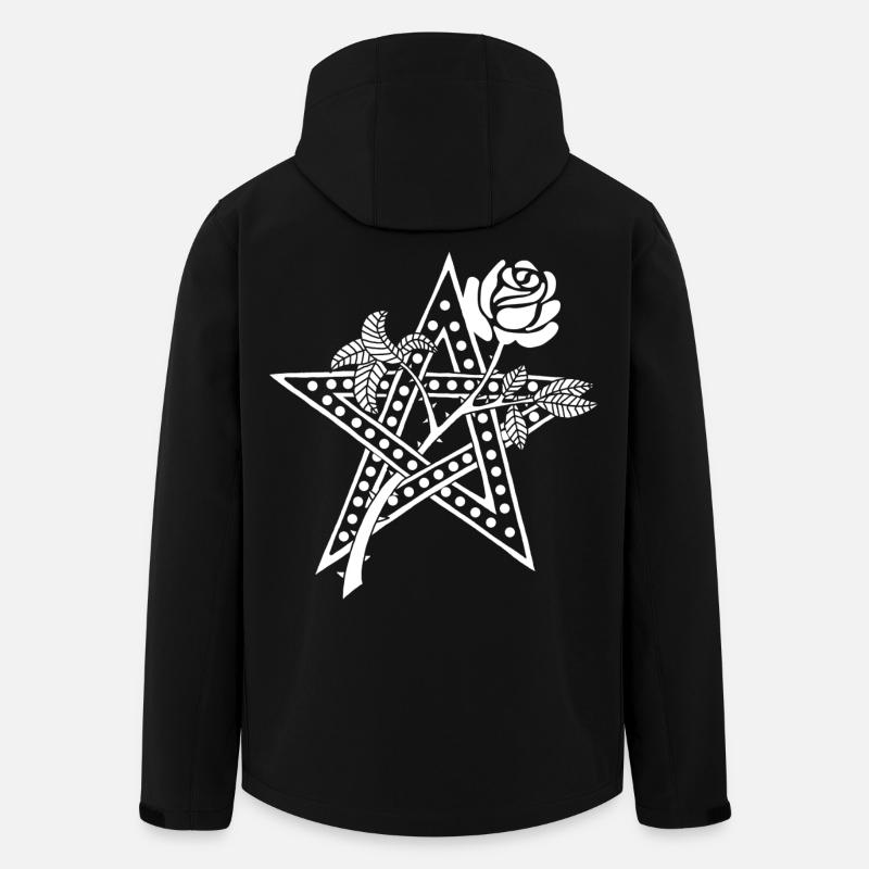 Die weiße Rose und der Stern - Recycelte Männer Softshell-Jacke von Stanley/Stella - Schwarz
