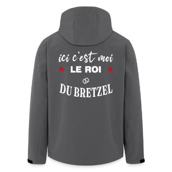 Ici c'est moi le roi du bretzel spécialité Alsace - Veste softshell homme en polyester recyclé Stanley/Stella - noir - Dos - AI Model Male 185 light (185cm)