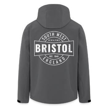 Bristol Vintage City Badge - Men’s Recycled Softshell Jacket by Stanley/Stella - anthracite - Back - AI Model Male 185 light (185cm)