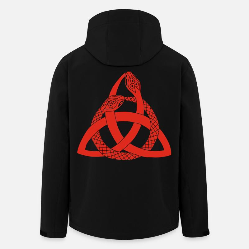 Serpents rouges et symbole celte - Veste softshell homme en polyester recyclé Stanley/Stella - noir