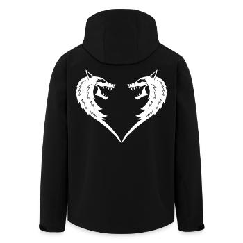 Weißes Wolfsherz - Recycelte Männer Softshell-Jacke von Stanley/Stella - Schwarz - Hinten - AI Model Male 185 light (185cm)