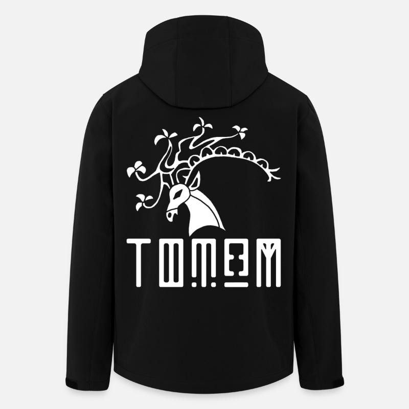 White deer animal totem - Men’s Recycled Softshell Jacket by Stanley/Stella - black