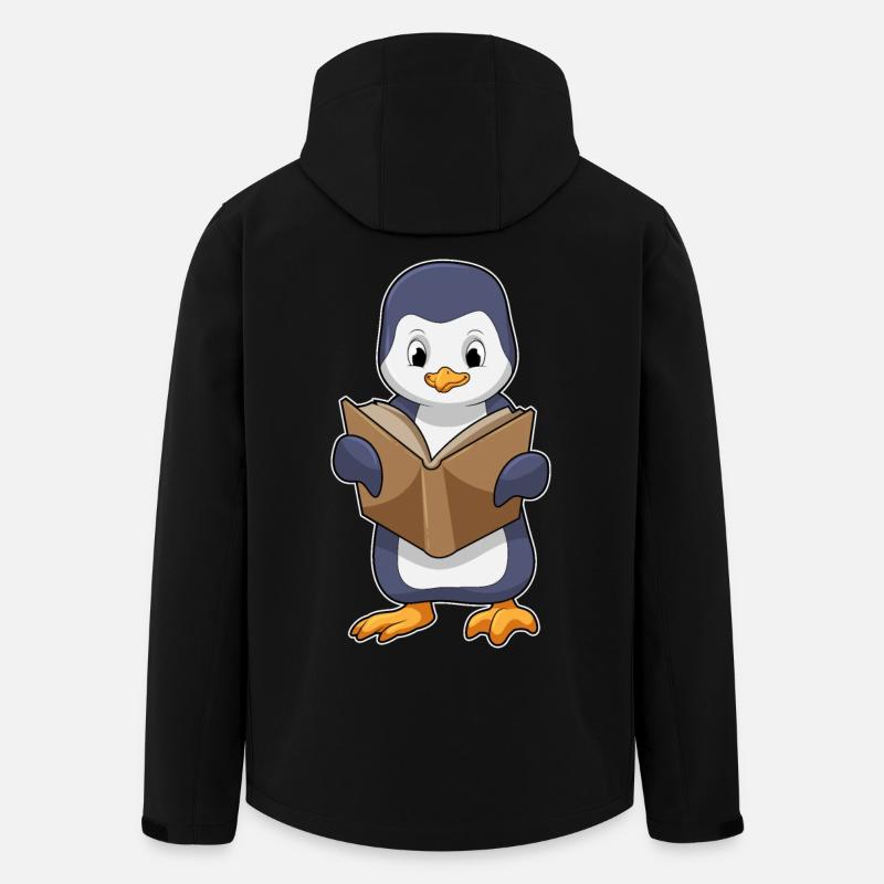 Penguin Nerd Book - Men’s Recycled Softshell Jacket by Stanley/Stella - black