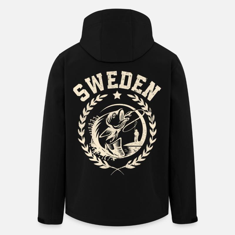 Suède Pêche Pêcheur Pêcheur - Veste softshell homme en polyester recyclé Stanley/Stella - noir