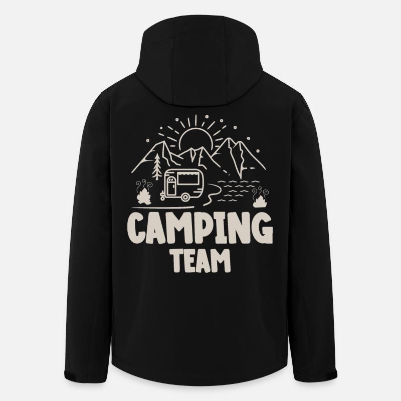 Camping Team Camper Campen - Recycelte Männer Softshell-Jacke von Stanley/Stella - Schwarz