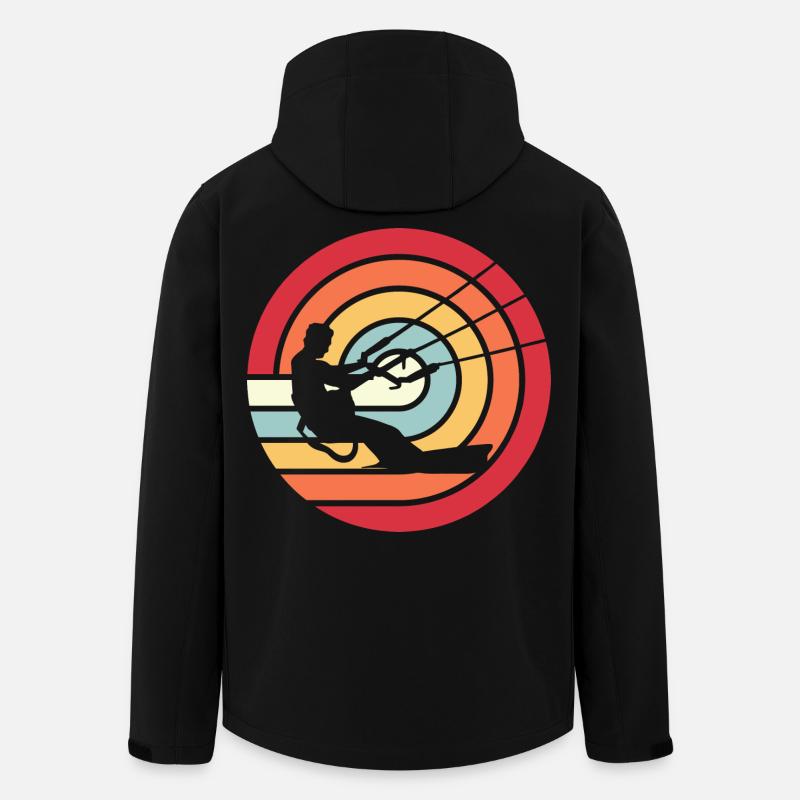 Kitesurfen Kitesurf Kitesurfer Kiteboard Retro Vin - Recycelte Männer Softshell-Jacke von Stanley/Stella - Schwarz
