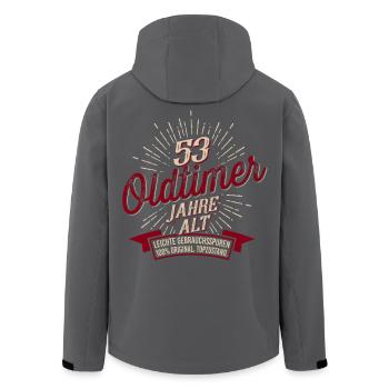 53. Geburtstag Oldtimer - Recycelte Männer Softshell-Jacke von Stanley/Stella - Schwarz - Hinten - AI Model Male 185 light (185cm)