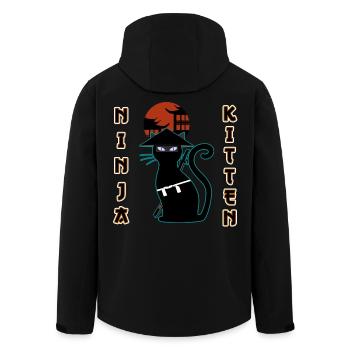 Ninja chat samouraï minou assassin minou miaou - Veste softshell homme en polyester recyclé Stanley/Stella - noir - Dos - AI Model Male 185 light (185cm)