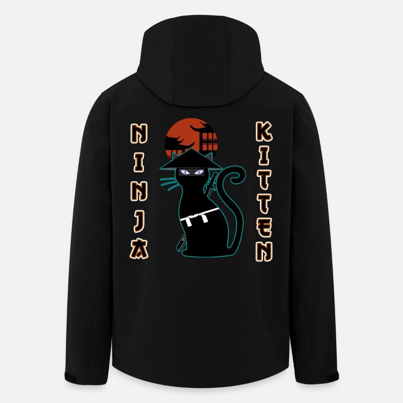 Ninja Katze Samurai Mieze Assassin Kätzchen Miau - Recycelte Männer Softshell-Jacke von Stanley/Stella - Schwarz