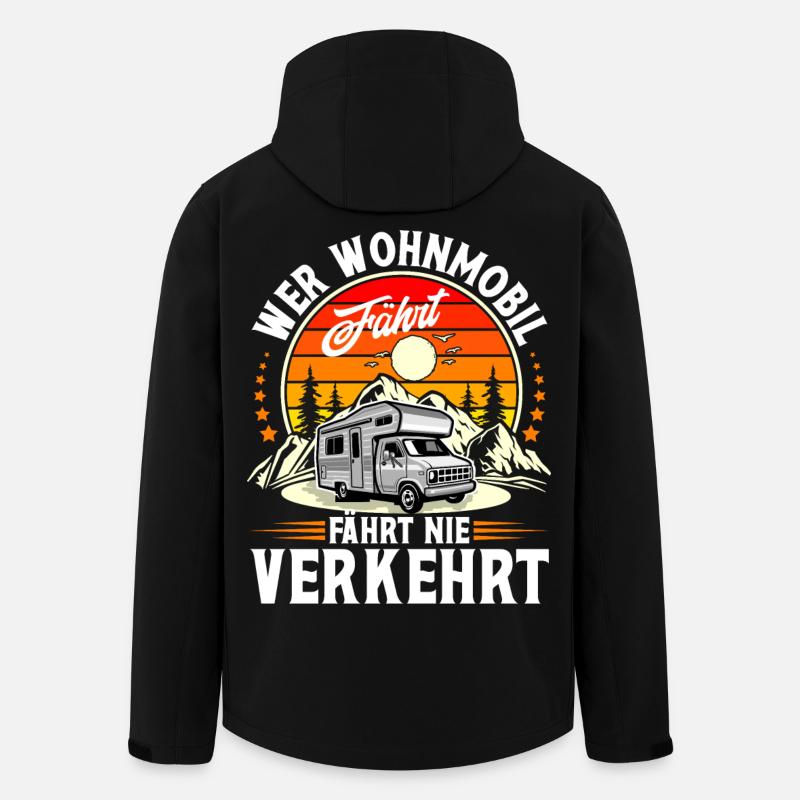 Camping Camper Campen - Recycelte Männer Softshell-Jacke von Stanley/Stella - Schwarz
