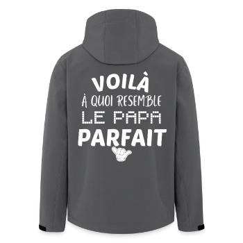 LE PAPA PARFAIT - Veste softshell homme en polyester recyclé Stanley/Stella - noir - Dos - AI Model Male 185 light (185cm)