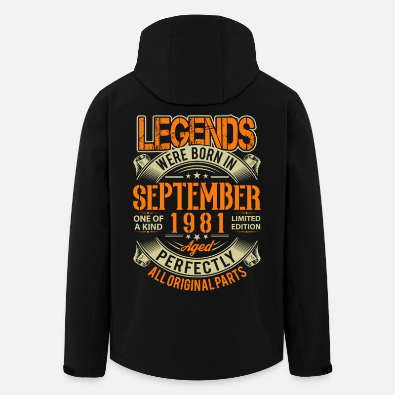 1981 September Birthday Legend - Men’s Recycled Softshell Jacket by Stanley/Stella - black