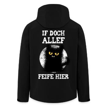Allef Feife Hier Wuschelige Katze Muffel Mieze - Recycelte Männer Softshell-Jacke von Stanley/Stella - Schwarz - Hinten - AI Model Male 185 light (185cm)