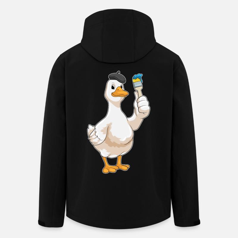 Duck Painter Brush Painting - Men’s Recycled Softshell Jacket by Stanley/Stella - black