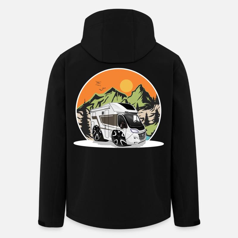 Camping Camper Campen - Recycelte Männer Softshell-Jacke von Stanley/Stella - Schwarz