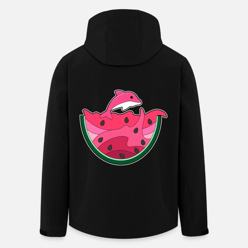 Pastèque dauphin-eau - Veste softshell homme en polyester recyclé Stanley/Stella - noir