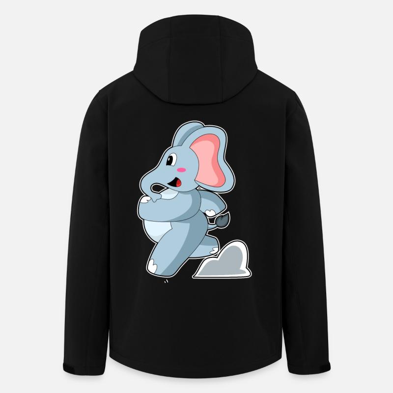 Elefant als Jogger - Recycelte Männer Softshell-Jacke von Stanley/Stella - Schwarz