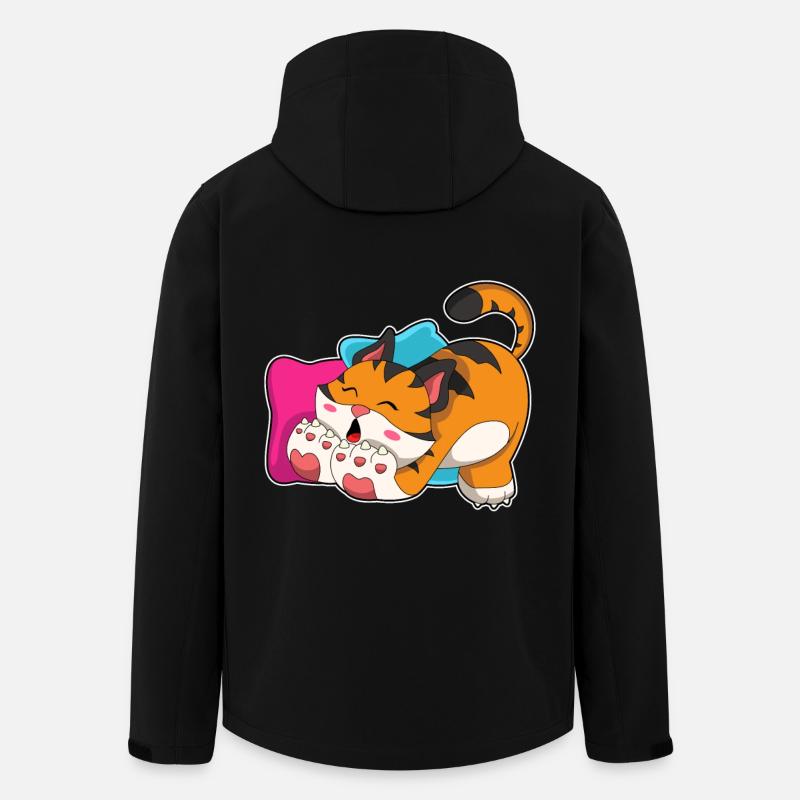 Süßer Tiger - Recycelte Männer Softshell-Jacke von Stanley/Stella - Schwarz