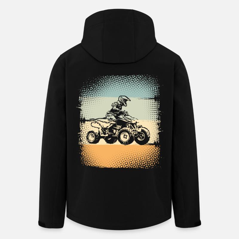 Quad VTT Tout-terrain Quad Riders - Veste softshell homme en polyester recyclé Stanley/Stella - noir