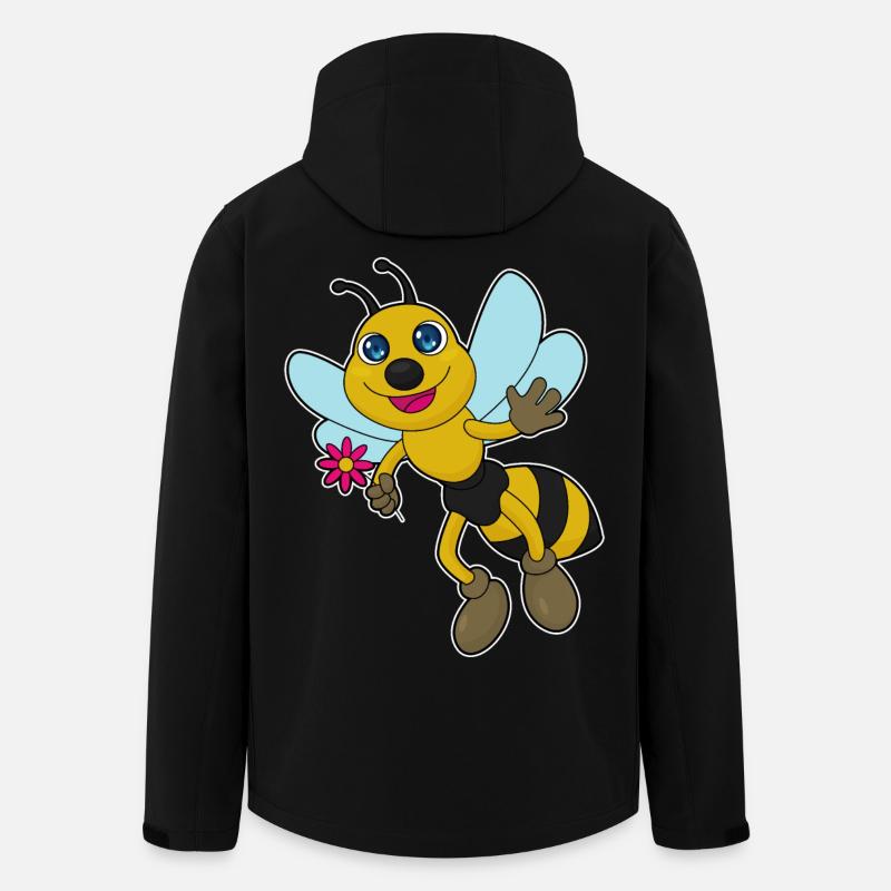 Biene Blume - Recycelte Männer Softshell-Jacke von Stanley/Stella - Schwarz