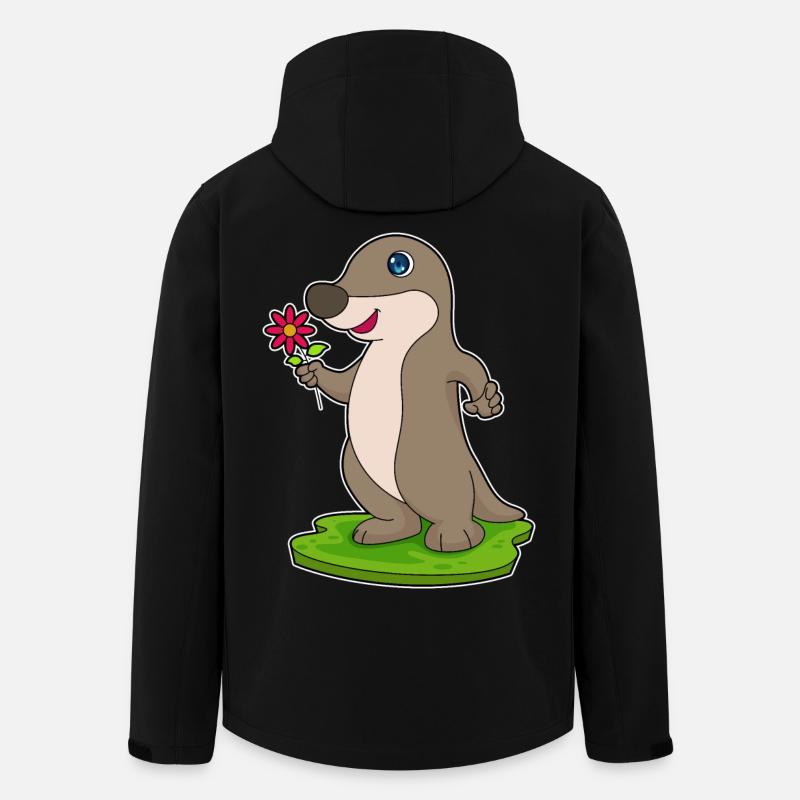 Otter Blume - Recycelte Männer Softshell-Jacke von Stanley/Stella - Schwarz