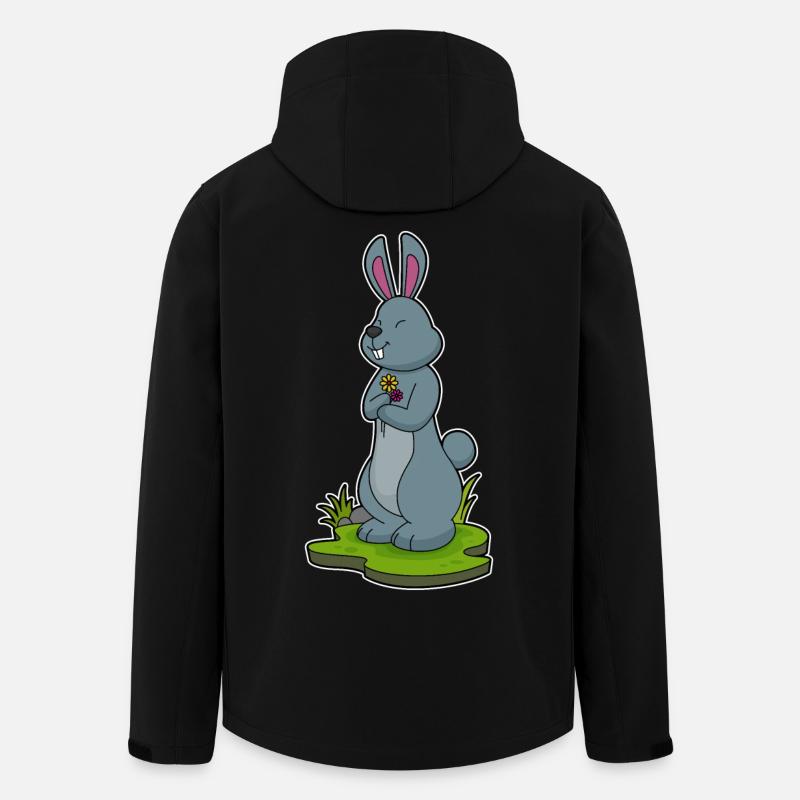 Hase Blumen - Recycelte Männer Softshell-Jacke von Stanley/Stella - Schwarz