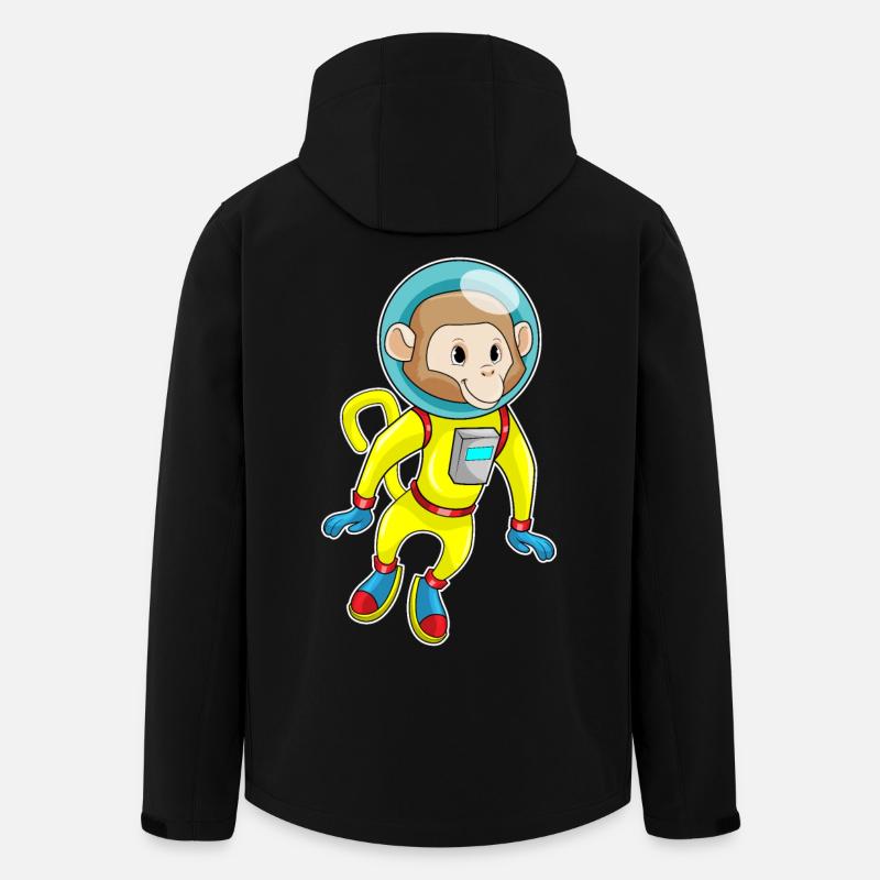 Affe als Astronaut - Recycelte Männer Softshell-Jacke von Stanley/Stella - Schwarz