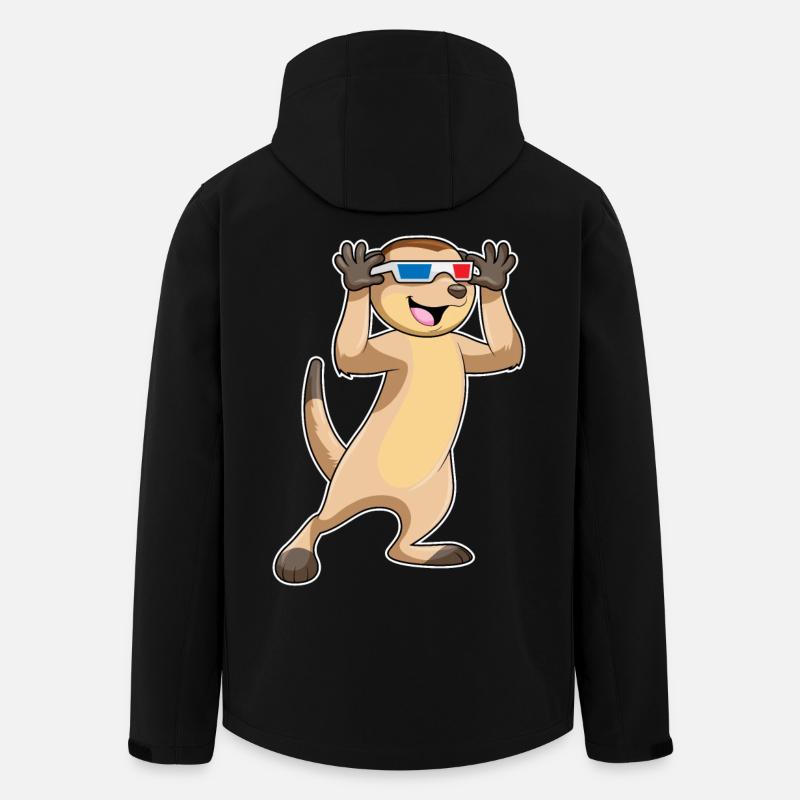 Suricates avec lunettes - Veste softshell homme en polyester recyclé Stanley/Stella - noir