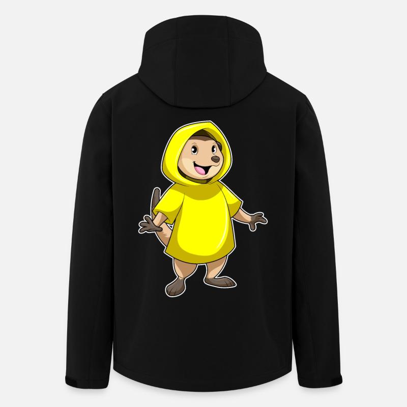 Erdmännchen mit Regenjacke - Recycelte Männer Softshell-Jacke von Stanley/Stella - Schwarz