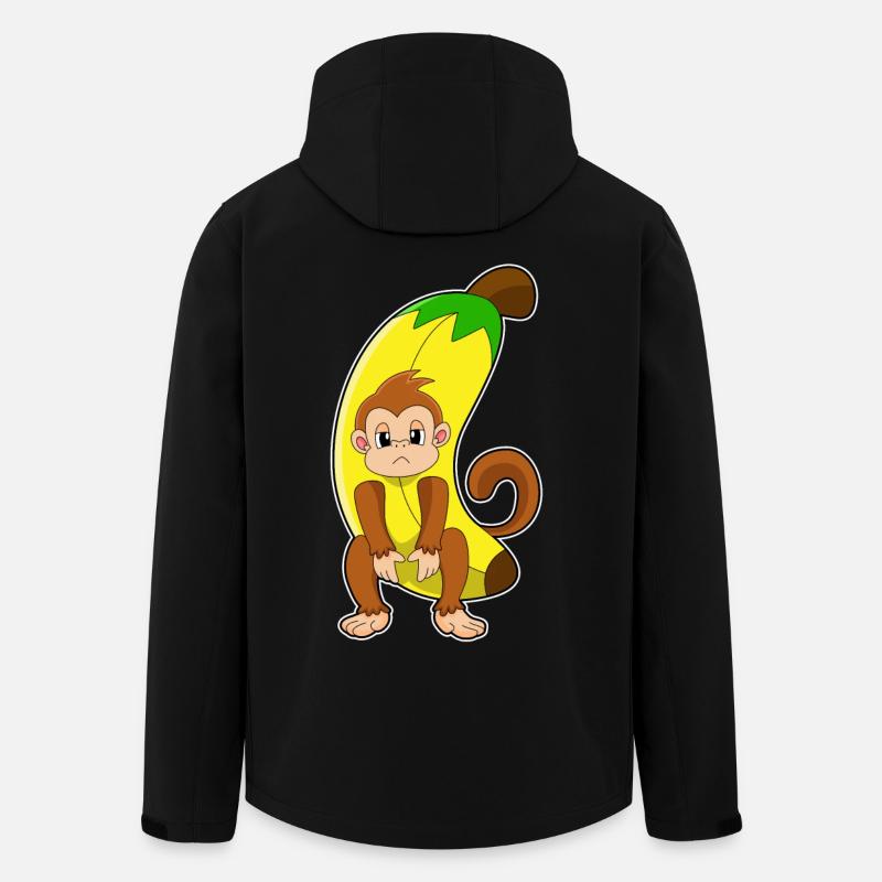 Affe mit Banane - Recycelte Männer Softshell-Jacke von Stanley/Stella - Schwarz