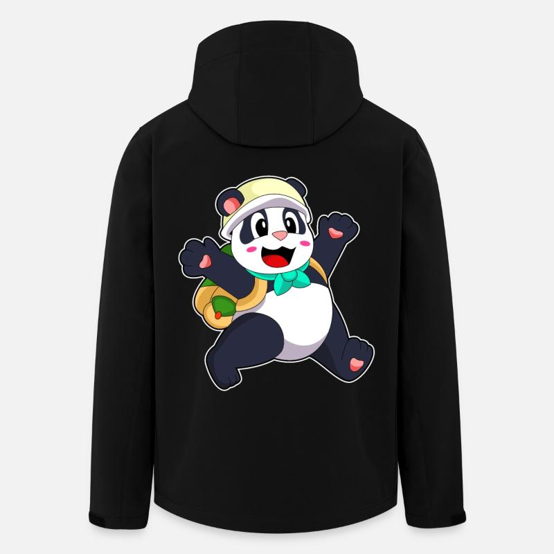 Panda en tant qu’étudiant - Veste softshell homme en polyester recyclé Stanley/Stella - noir